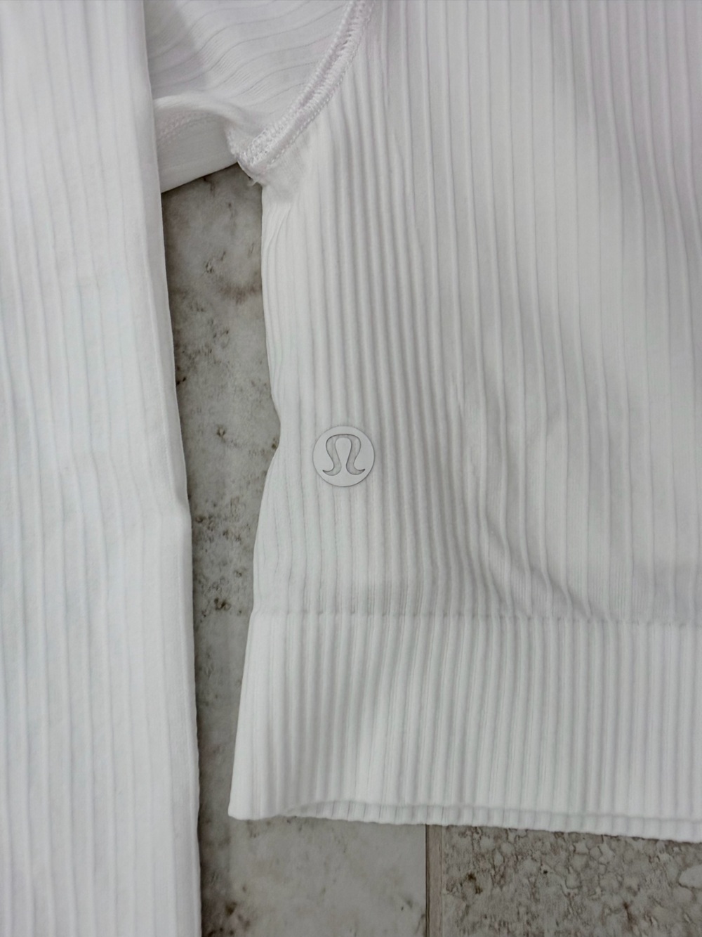 Lululemon Ebb to Street Long / White Ribbed Long-Sleeve Crop Top - Picture 4 of 5